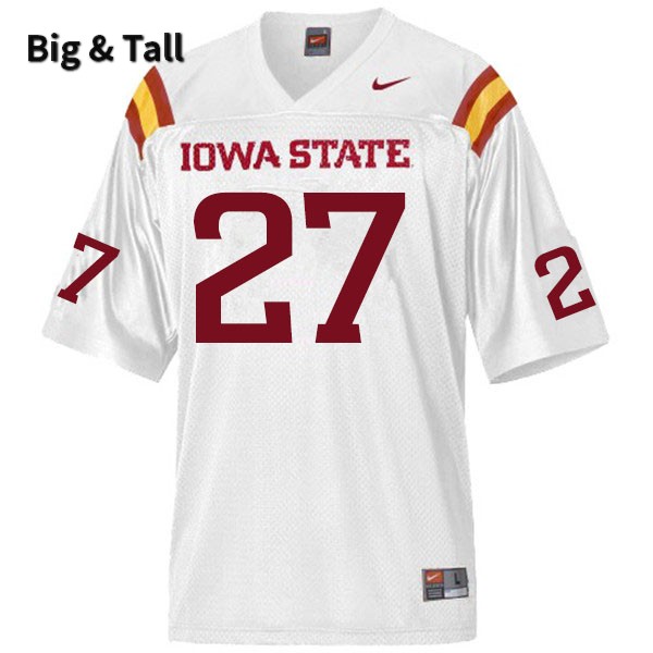Iowa State Cyclones Men's #27 Amechie Walker Nike NCAA Authentic White Big & Tall College Stitched Football Jersey ZC42Z46AW